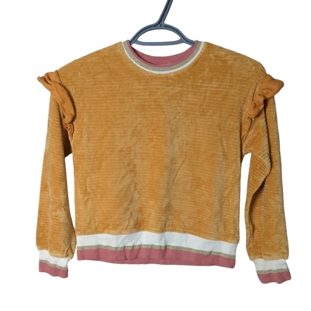 Matilda Jane JoJo Ribbed Velour Sweatshirt Mustard Size 8